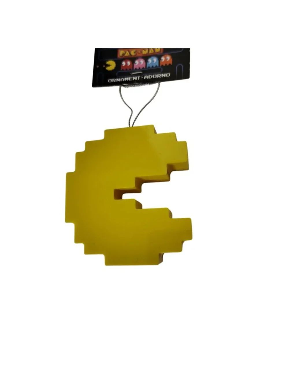 Ruz 4 inch Pixil Pac-Man Decoupage Hanging Christmas Ornament